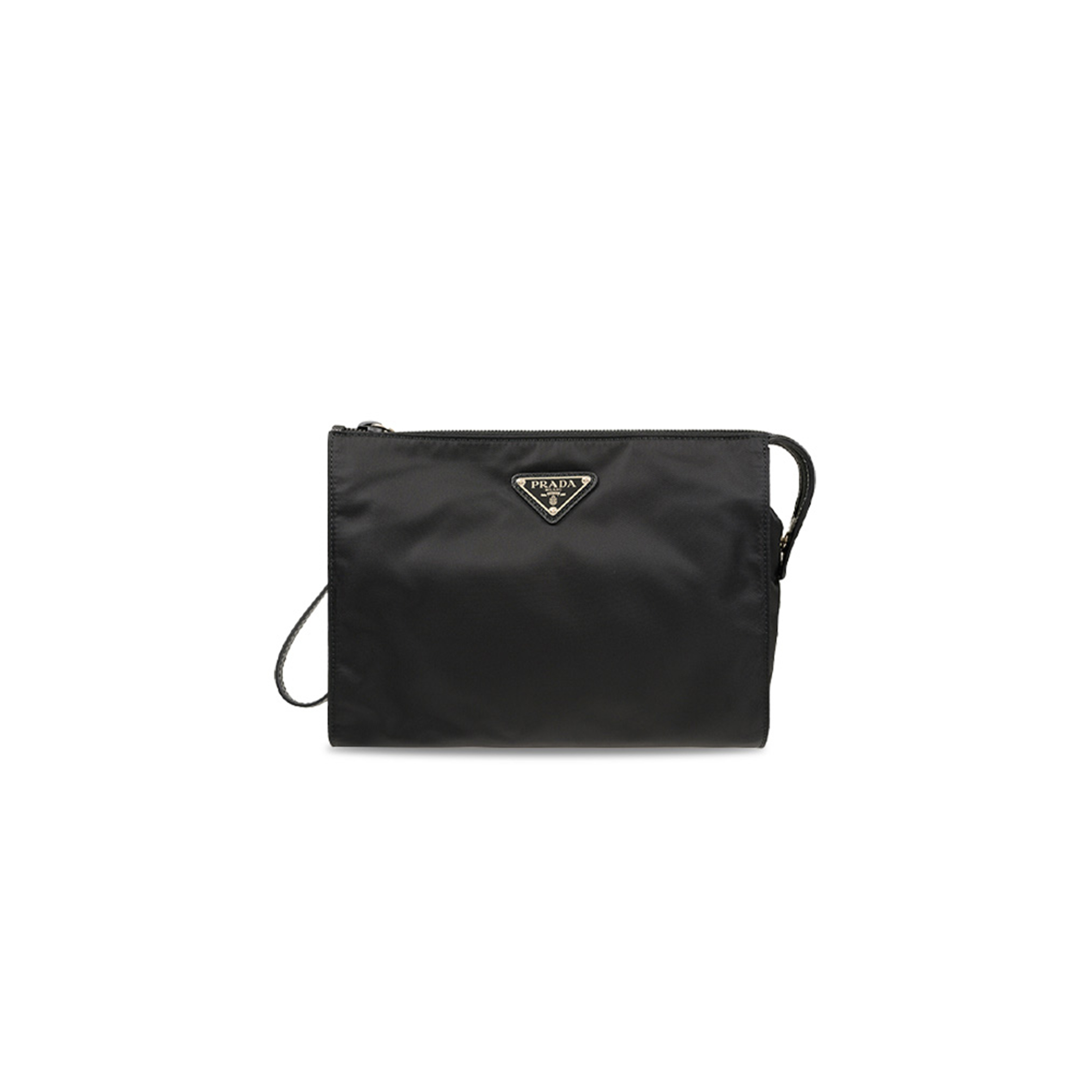 PRADA BLACK RE-NYLON CLUTCH BAG 2NE789 (22*17*6.5cm)